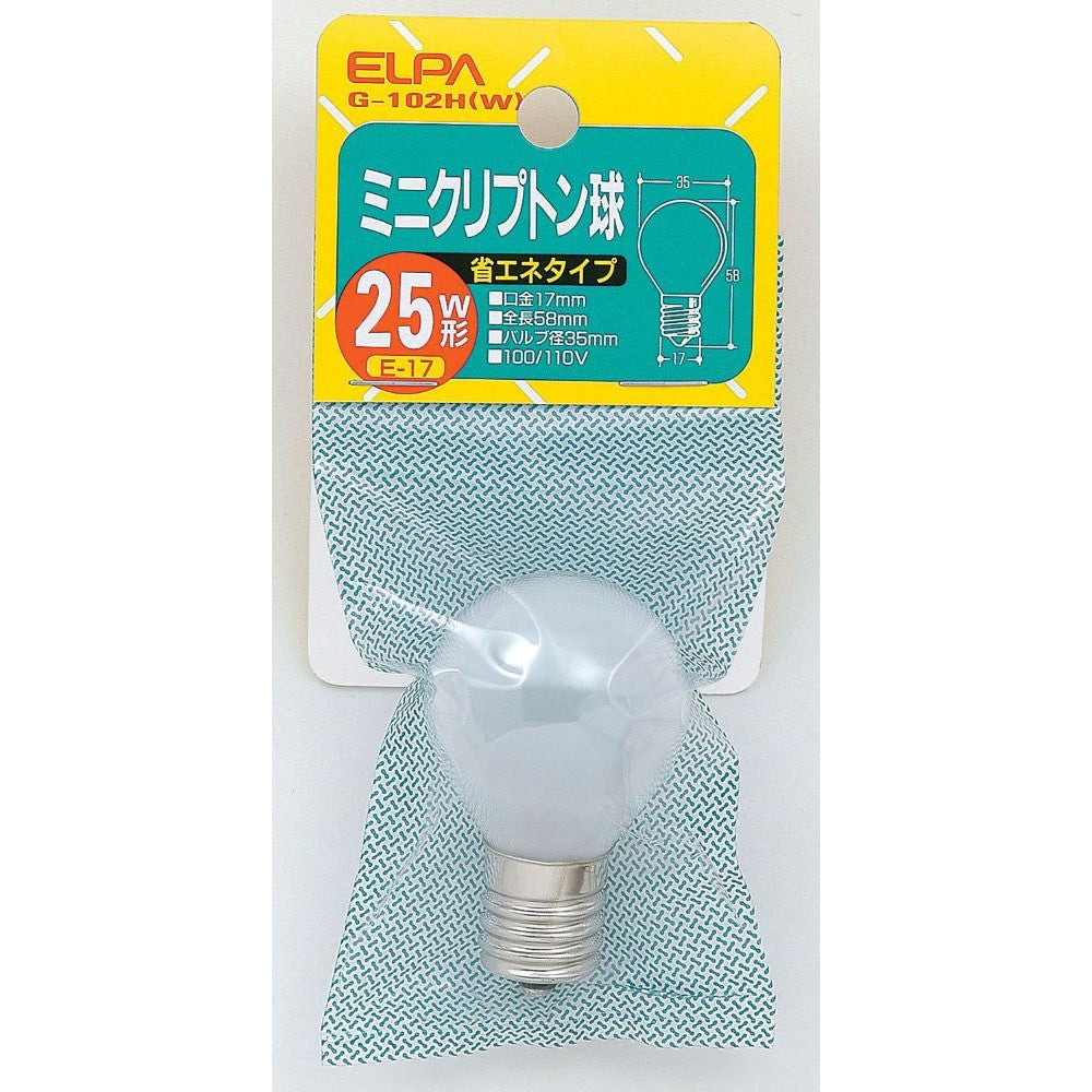 ELPA Mini Krypton Bulb S Type 25W White E17 G-102H (W)