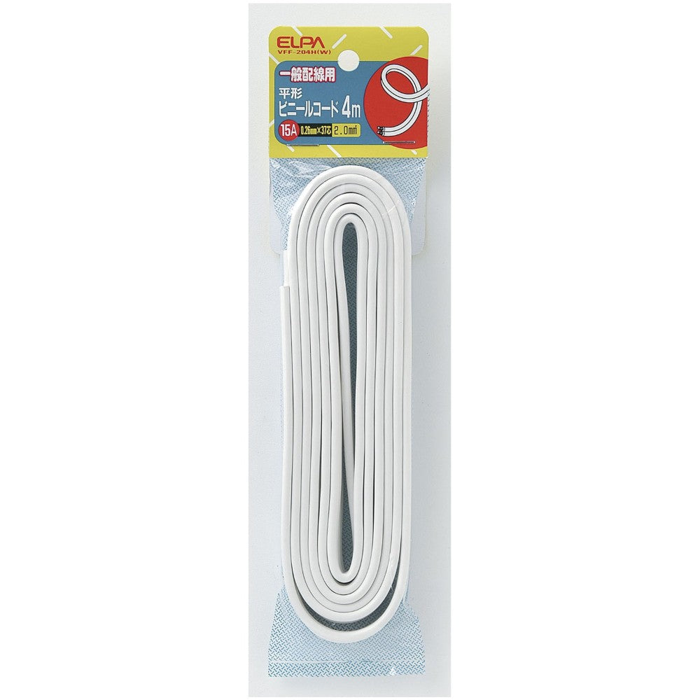 ELPA Flat Vinyl Cord 2.0mm² 4M VFF-204H White