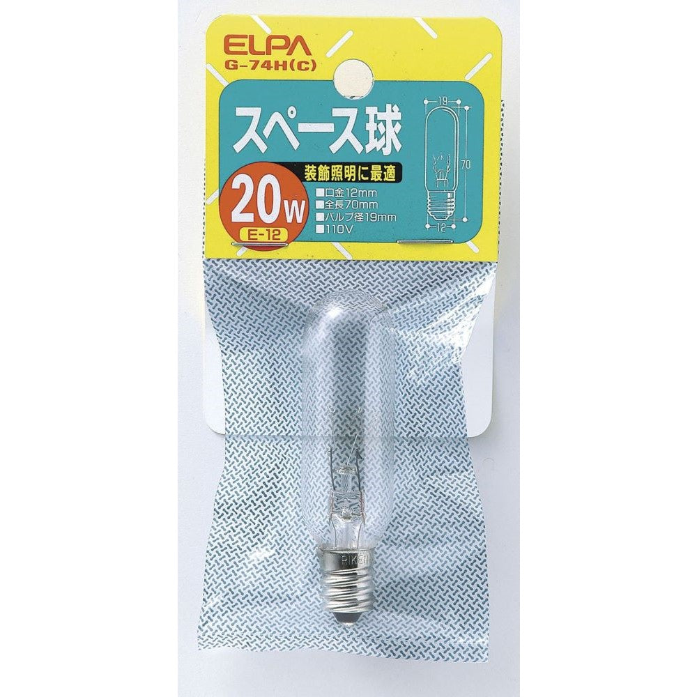 ELPA Space Bulb Incandescent E12 20W G-74H (C)