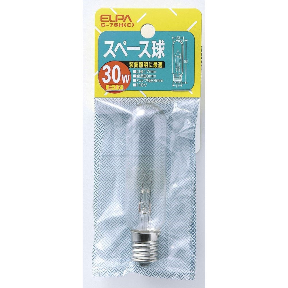 ELPA Space Bulb Incandescent E17 30W G-76H (C)