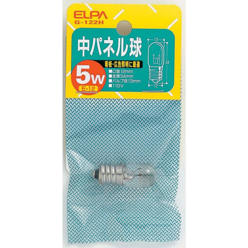 ELPA Medium Panel Bulb Incandescent E12 5W G-122H