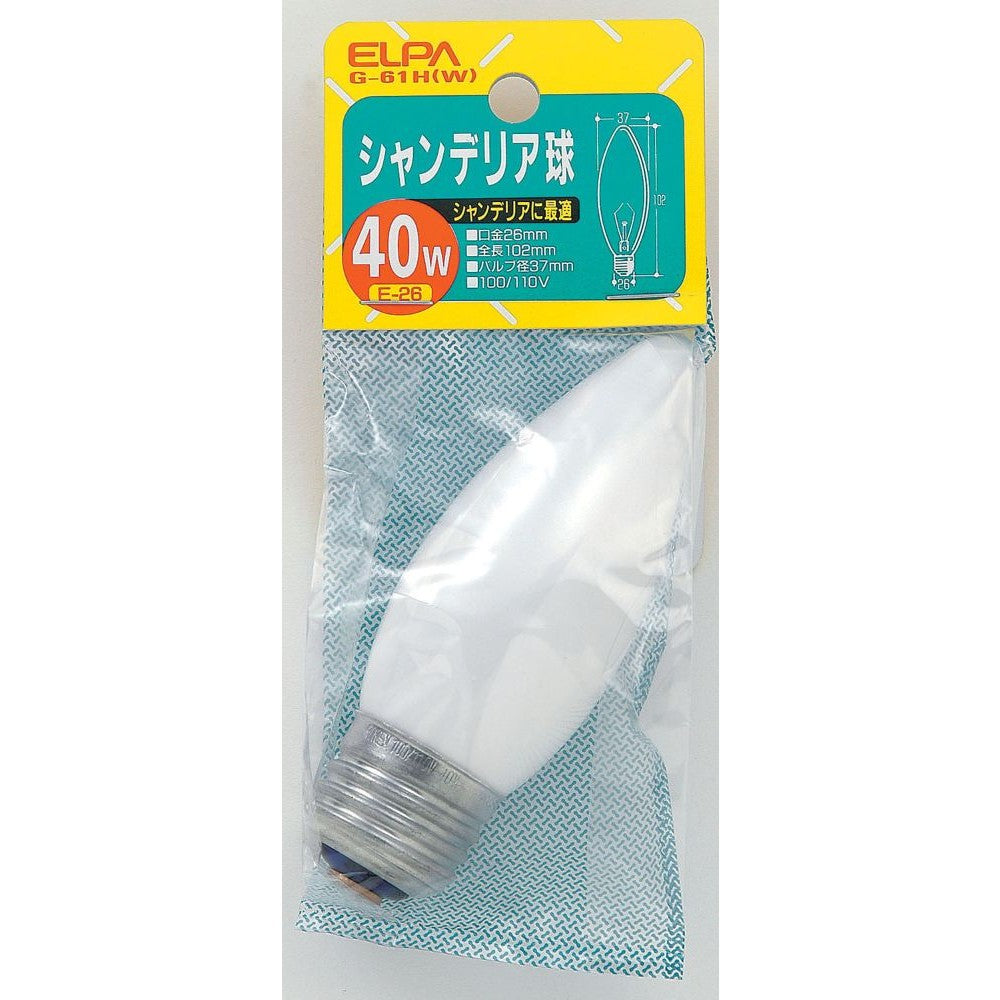 ELPA Chandelier Bulb 40W White E26 G-61H (W)