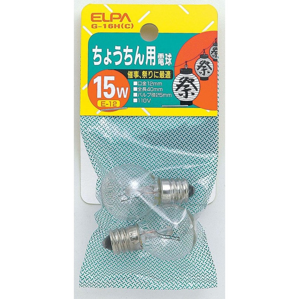 ELPA Lantern Bulb Incandescent E12 15W G-16H (C)