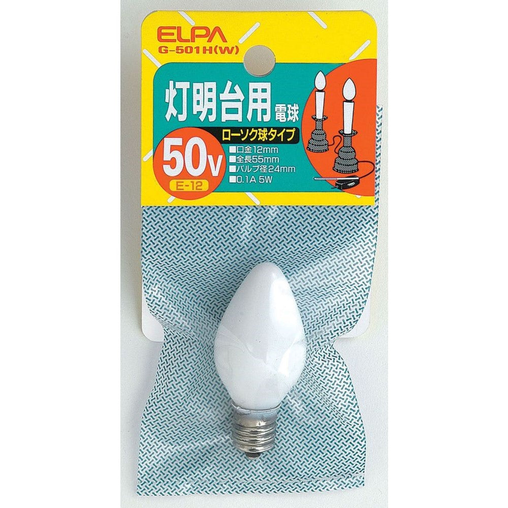 ELPA Candle Bulb Incandescent E12 5W G-501H (W)