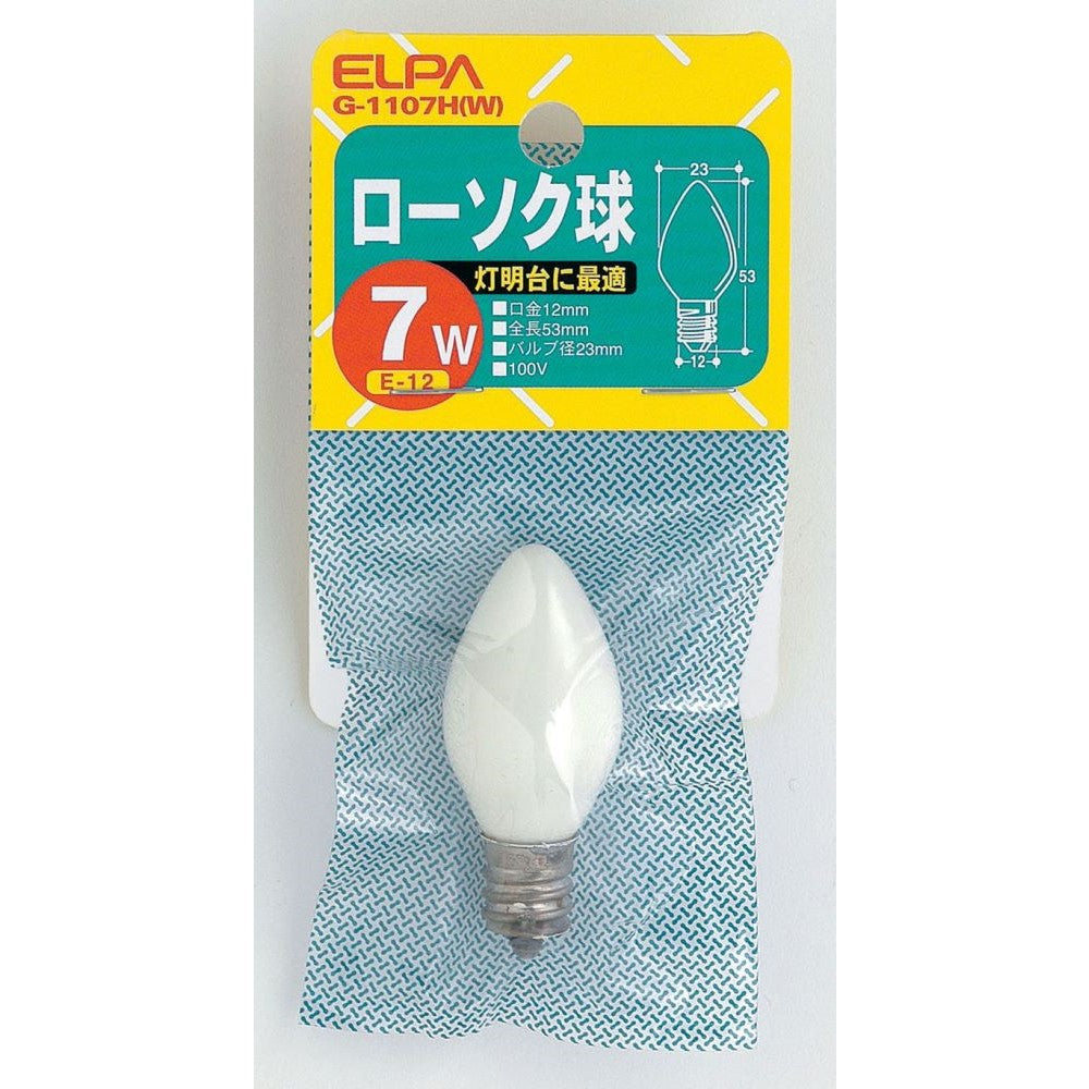 ELPA Candle Bulb Incandescent E12 7W G-1107H (W)