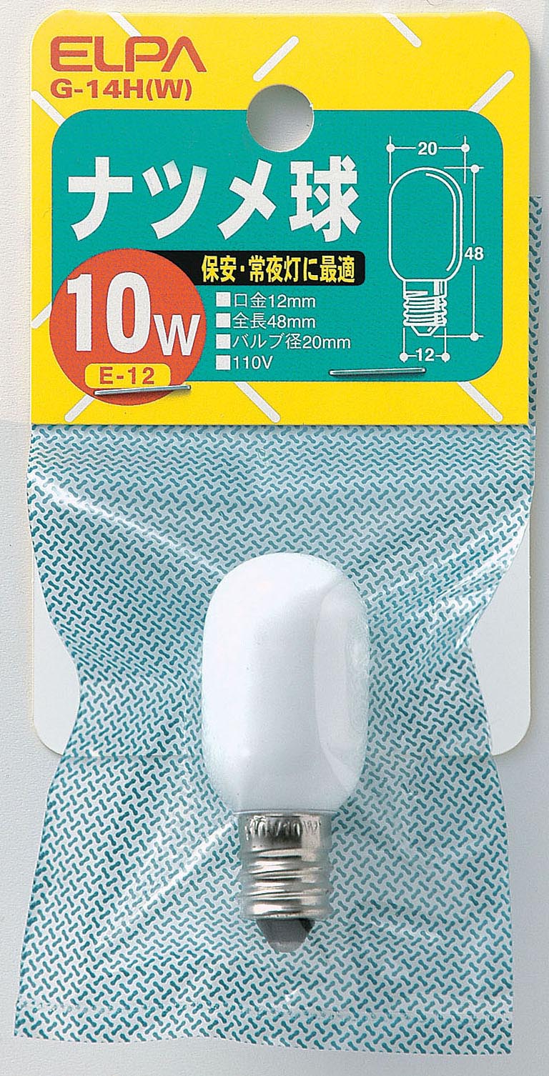 Elpa ELPA Natsume Bulb E12 110V 10W White