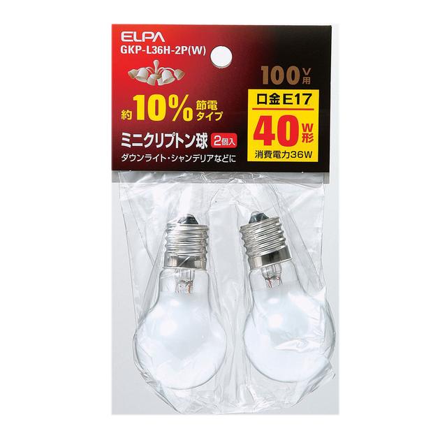 ELPA Mini Krypton Bulb 40W White x 2 L36H-2PW