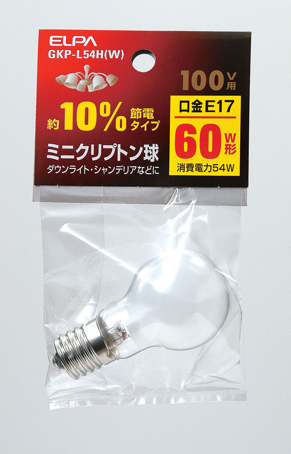 Elpa ELPA Mini Krypton Bulb 60W Equivalent E17 100V 54W White
