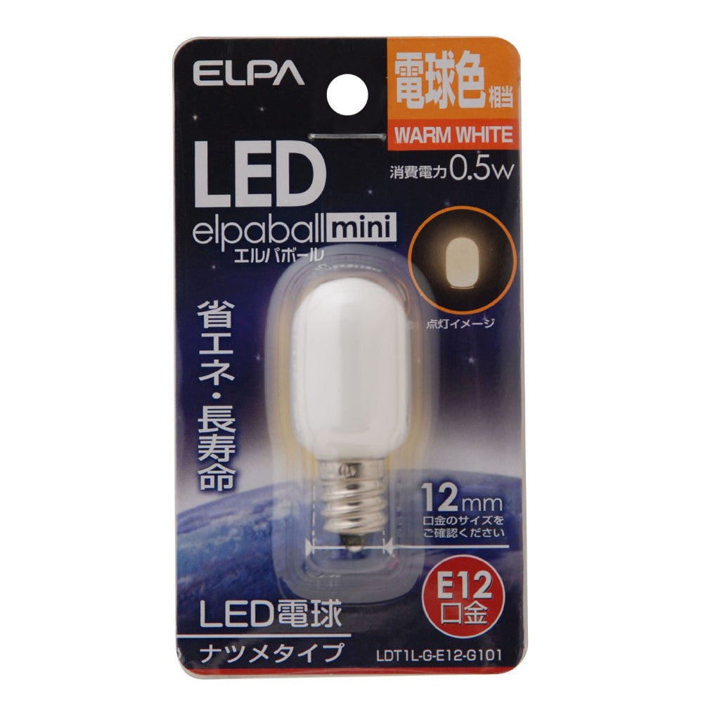 ELPA LED Decorative Bulb Natsume Shape Long Life Energy Saving E12 LDT1L-G-E12-G101