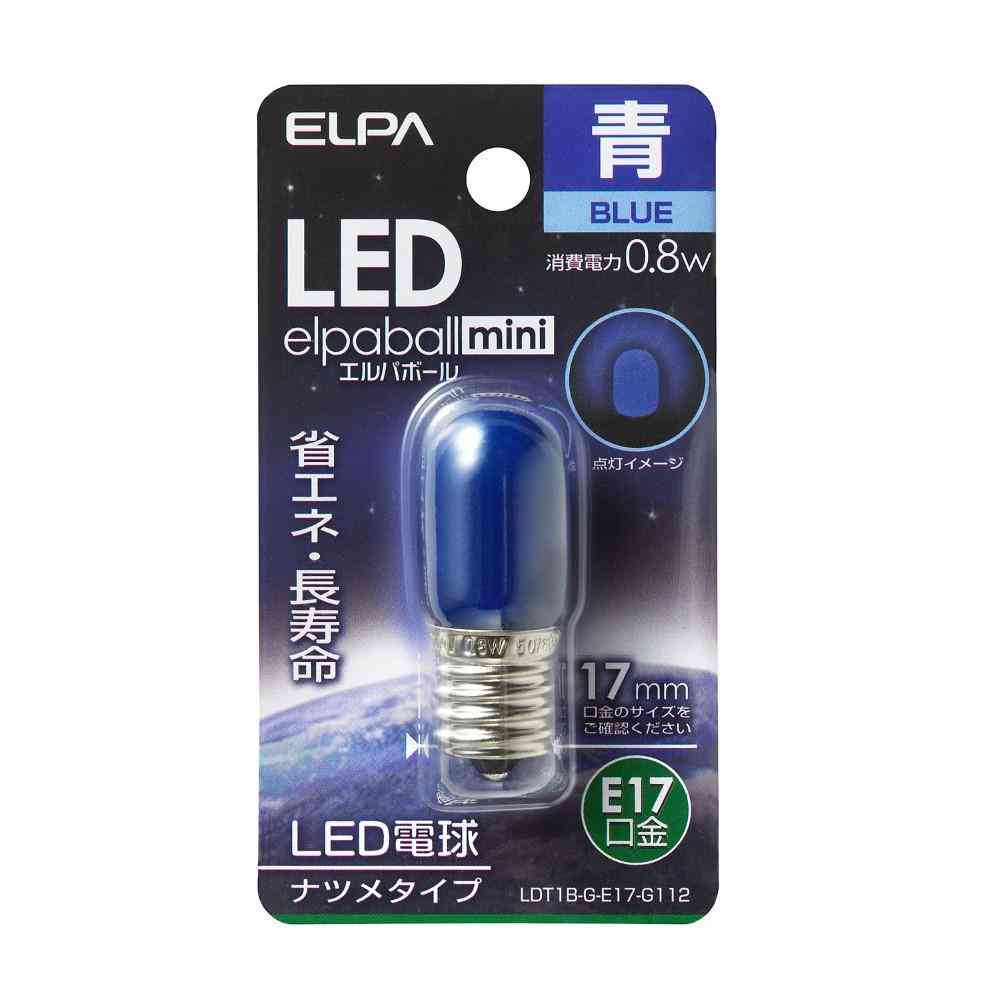 Asahi Electric ELPA LED Natsume Shape E17 Blue LDT1B-G-E17-G112