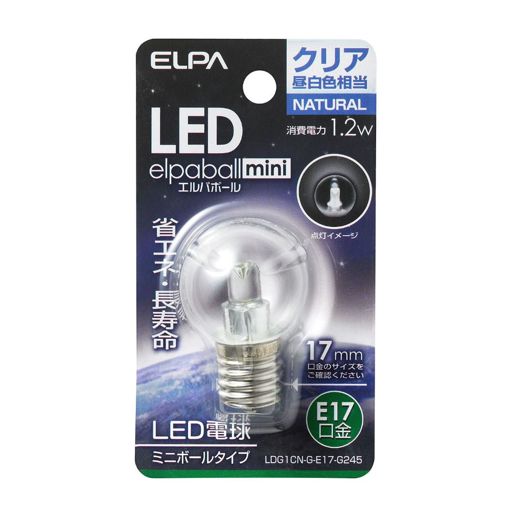 ELPA LED Decorative Bulb Mini Ball G30 Shape LED Energy Saving E17 1.2W LDG1CN-G-E17-G245