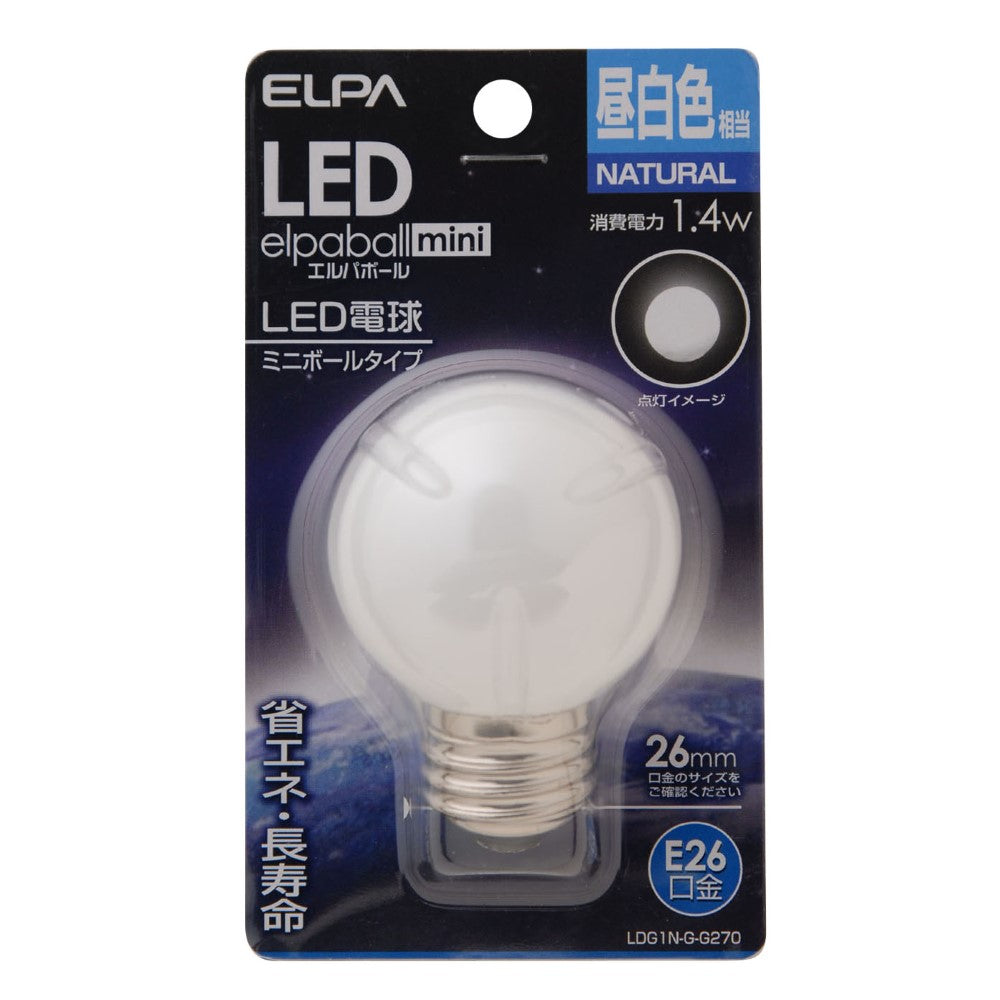 ELPA LED Decorative Bulb G50 Type Long Life Energy Saving E26 LDG1N-G-G270