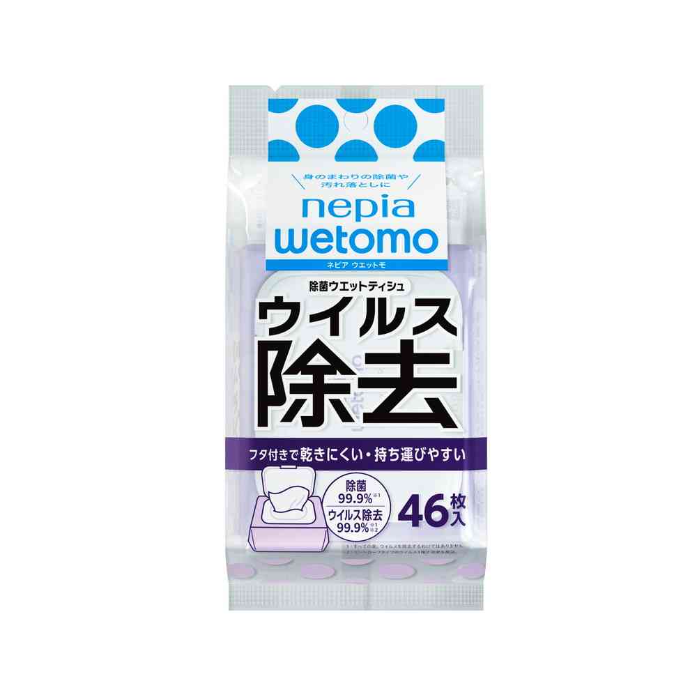 Nepia WETOMO Disinfecting Wet Wipes Virus Removal 46 Sheets