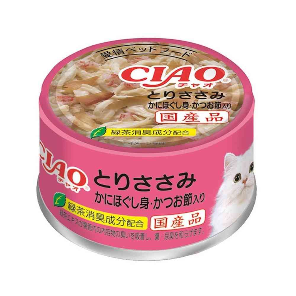 Inaba Churu Chicken Breast with Crab Flakes & Bonito Flakes 85g