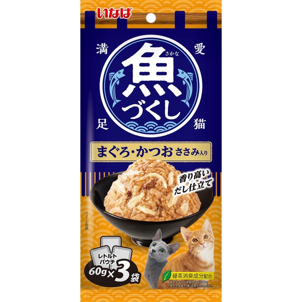 Inaba Pet Food Inaba Fish Variety Tuna & Bonito with Chicken Breast 60g×3 Bags
