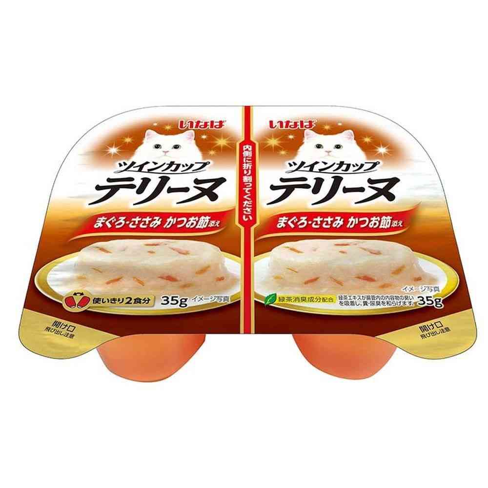Inaba Twin Cup Terrine Tuna & Chicken Breast with Bonito Flakes 35g x 2