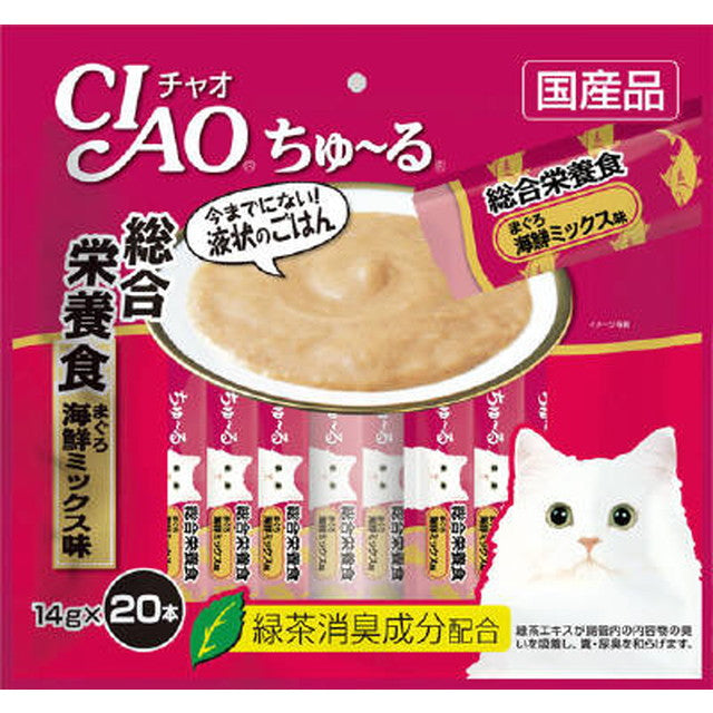 CIAO Churu 20-Pack Comprehensive Nutritional Food Tuna & Seafood Mix Flavor
