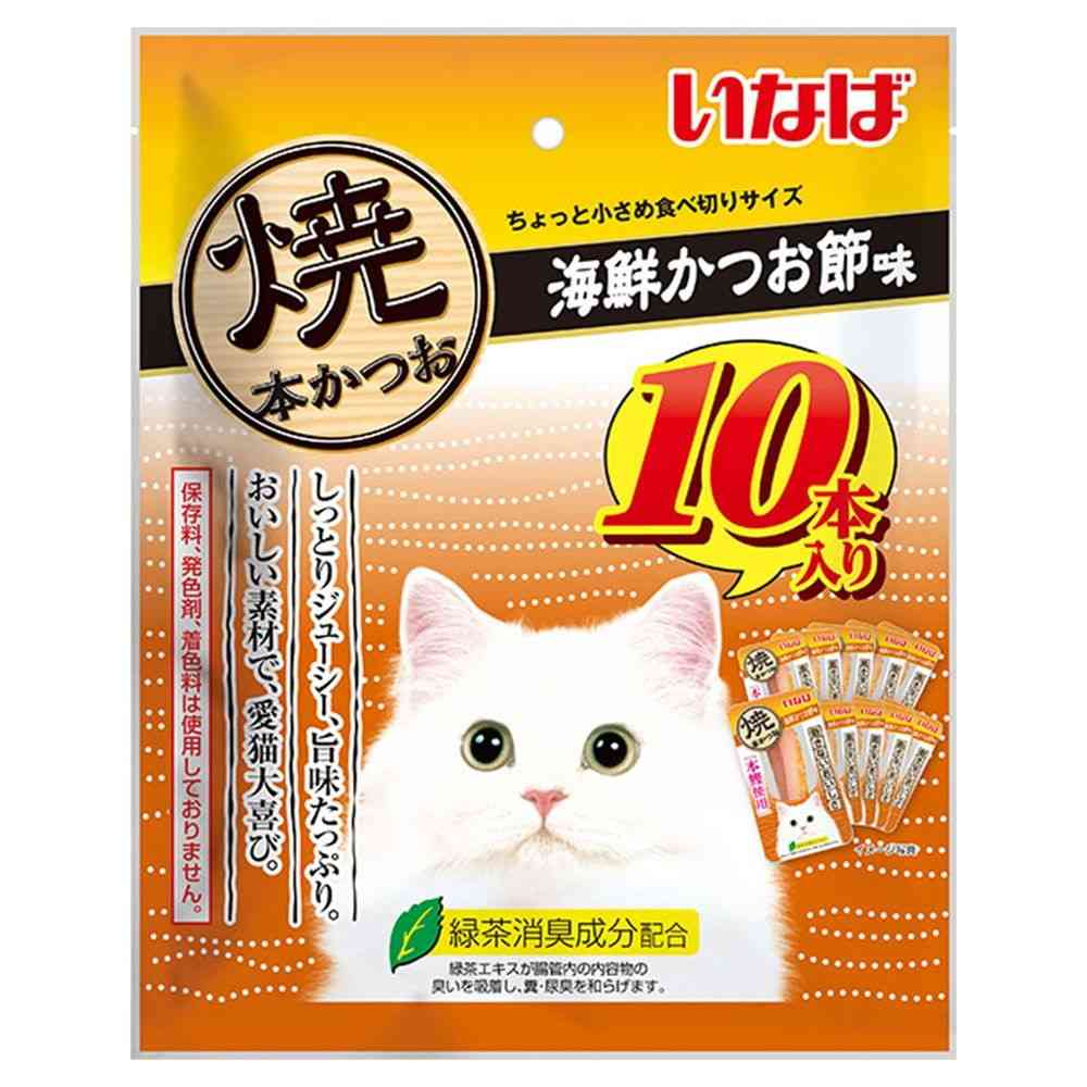 Inaba Pet Food Inaba Grilled Bonito Seafood Bonito Flakes Flavor 10 Sticks