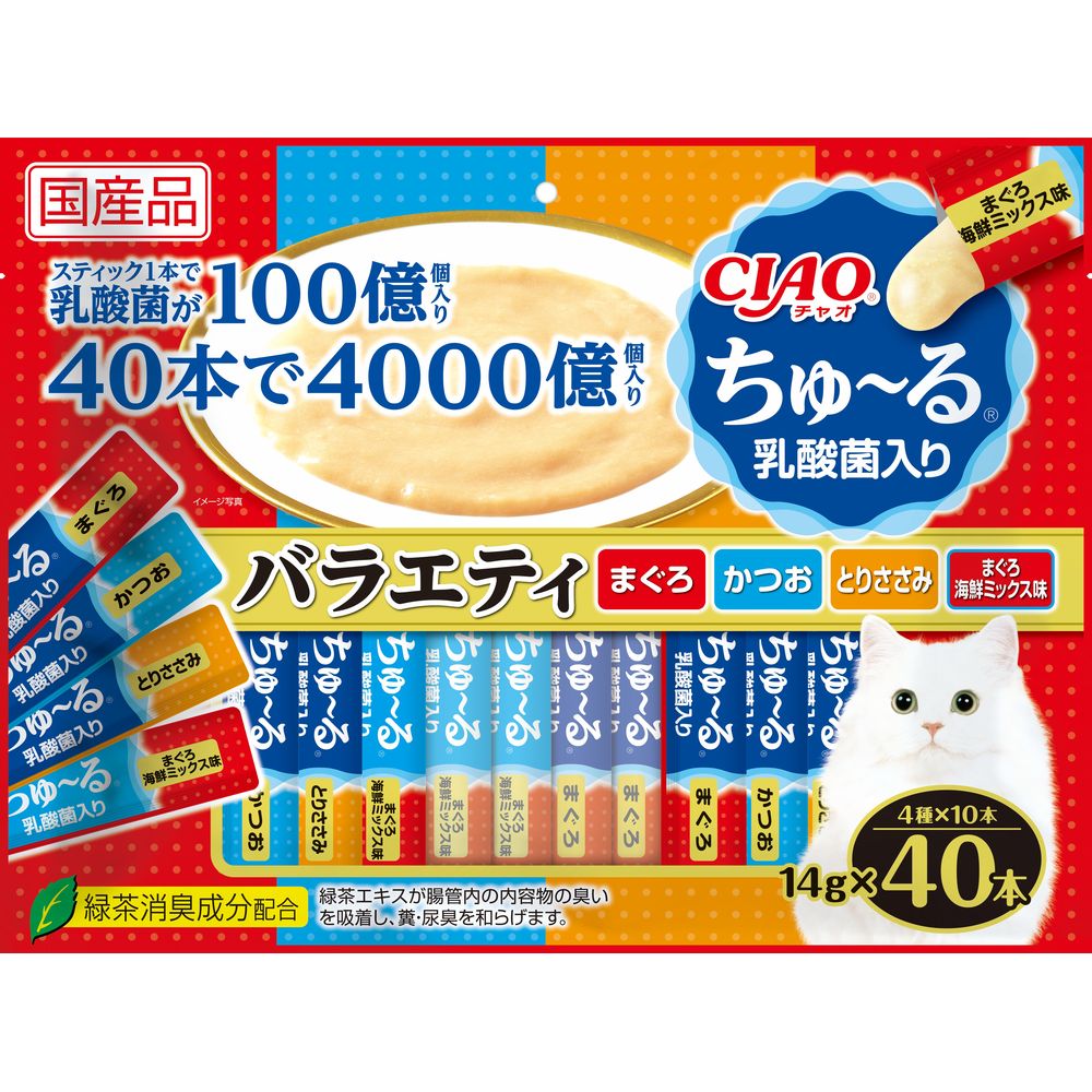 Inaba Pet Food CIAO Churu Variety with Lactic Acid Bacteria 14g x 40 Sticks
