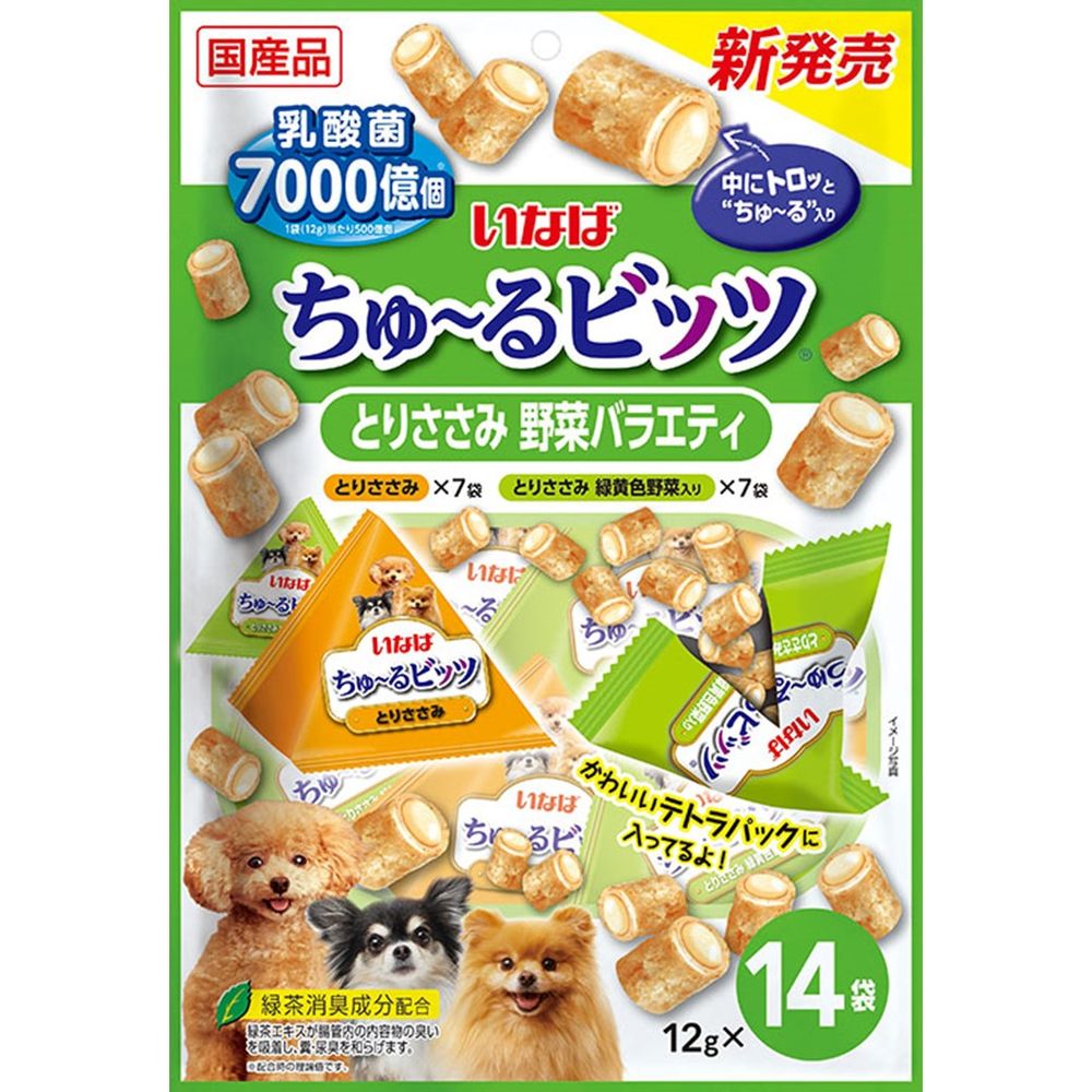 Inaba Pet Food Inaba Churu Bits Chicken Breast Vegetable Variety 12g x 14 Bags