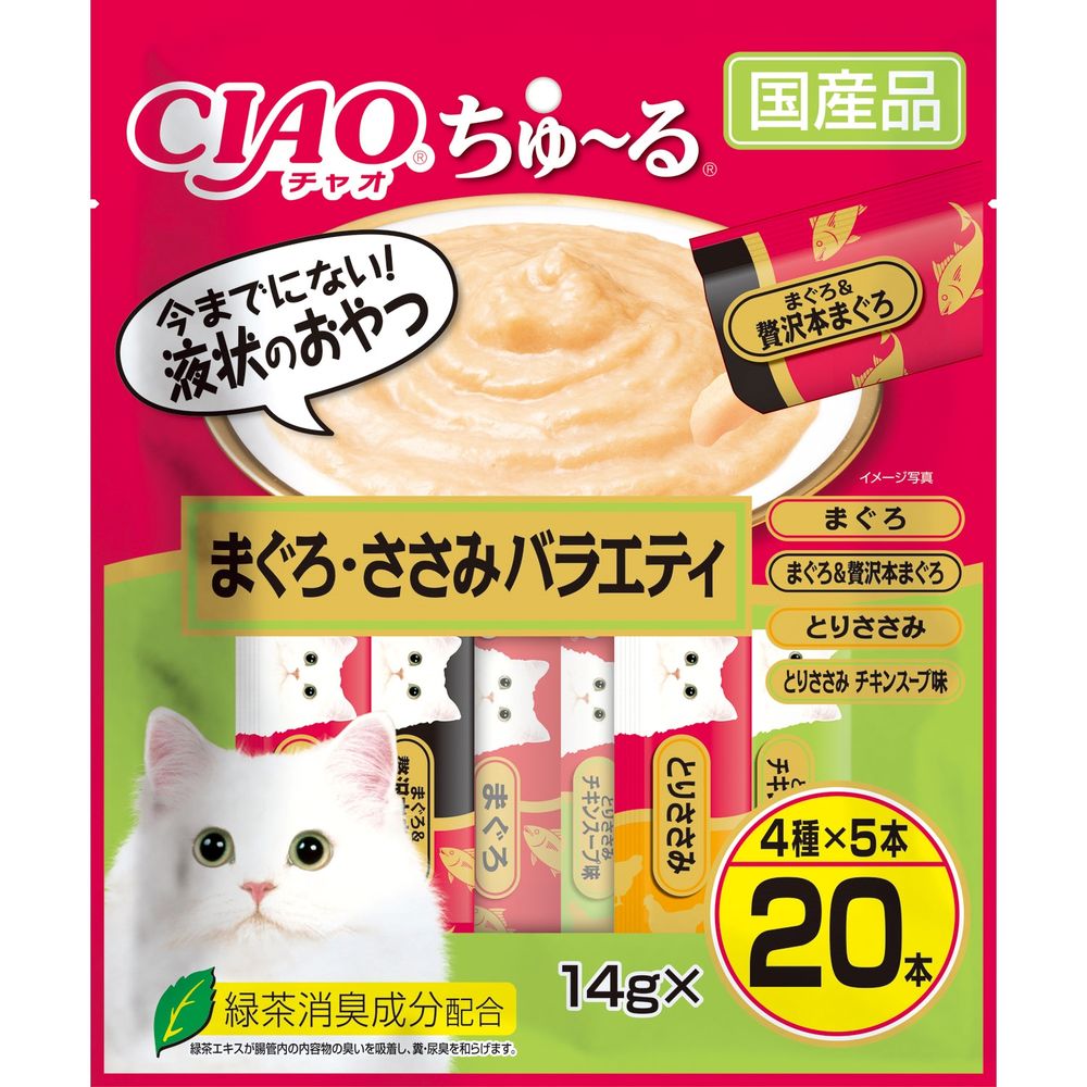 Inaba Pet Food CIAO Churu Tuna & Chicken Breast Variety 14g x 20 tubes