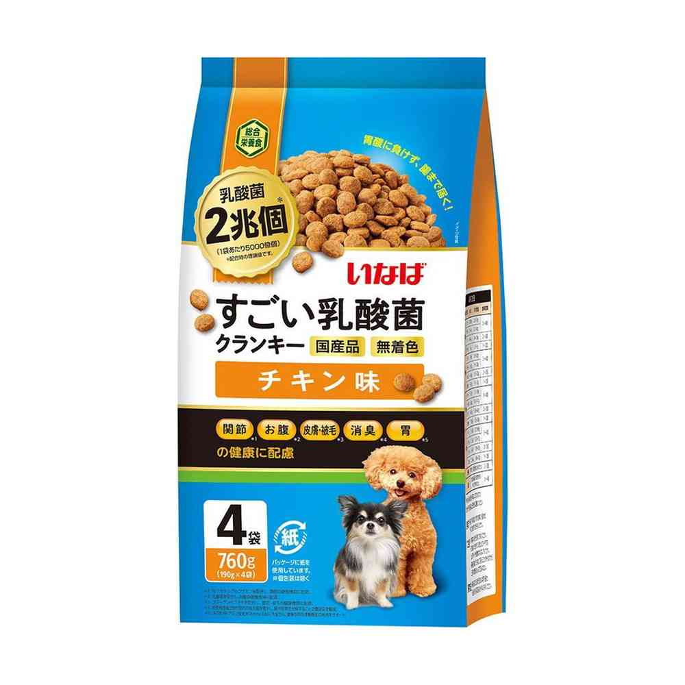 Inaba Amazing Lactic Acid Bacteria Crunchy Chicken Flavor 190g x 4 Bags