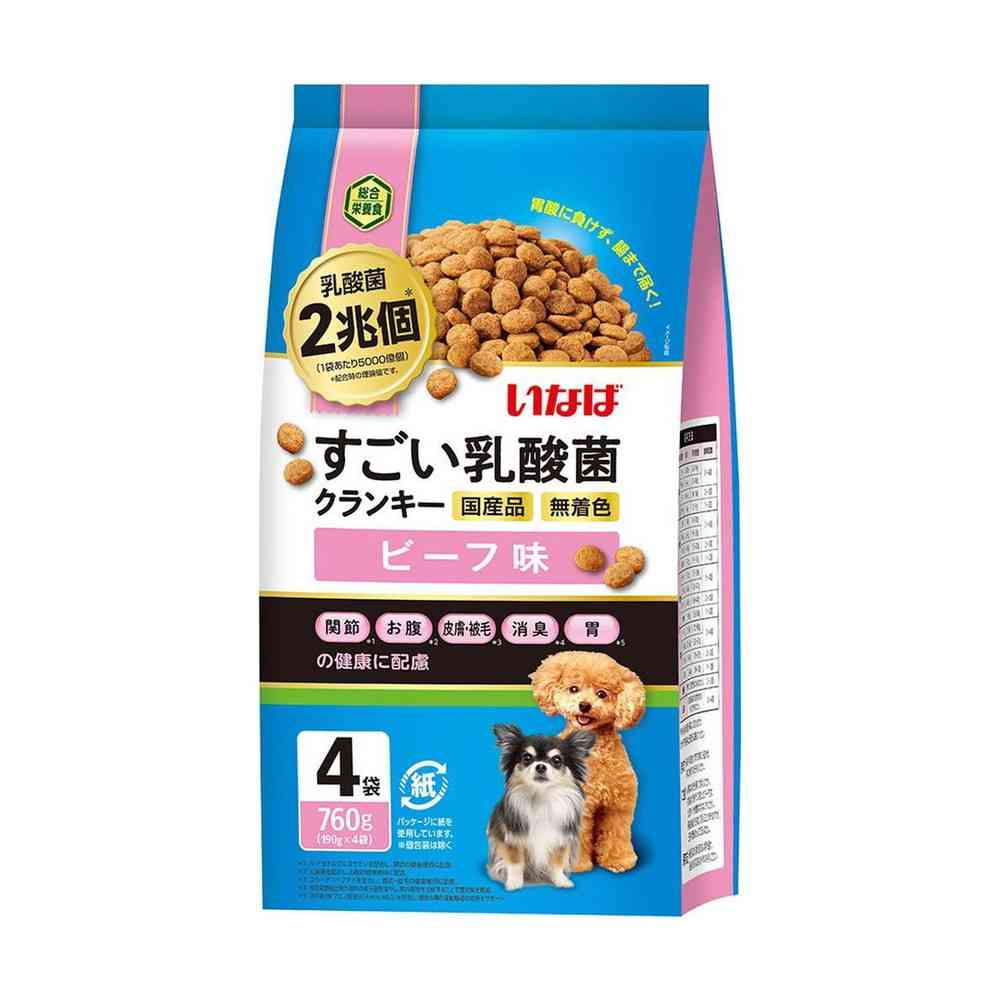Inaba Amazing Lactic Acid Bacteria Crunchy Beef Flavor 190g x 4 Bags