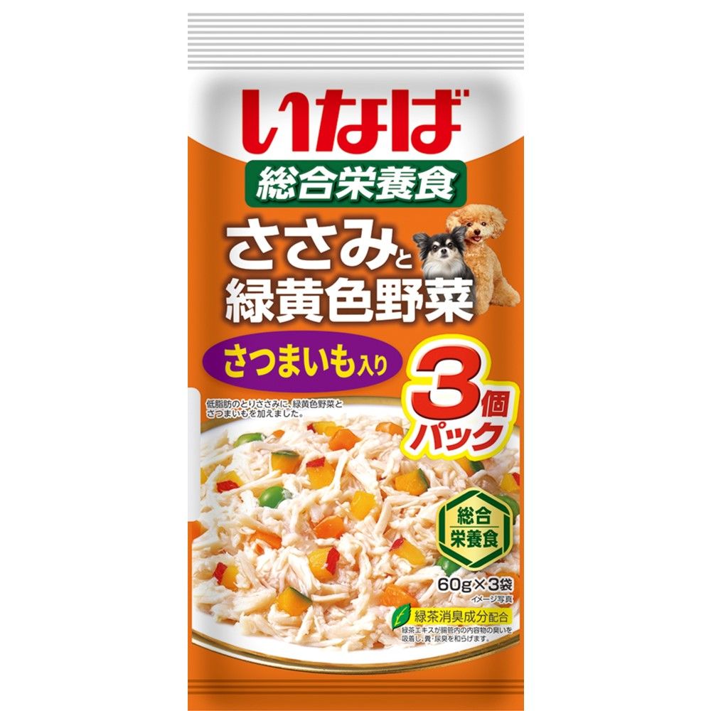 Inaba Pet Food Inaba Chicken Breast & Colorful Vegetables with Sweet Potato 60g x 3
