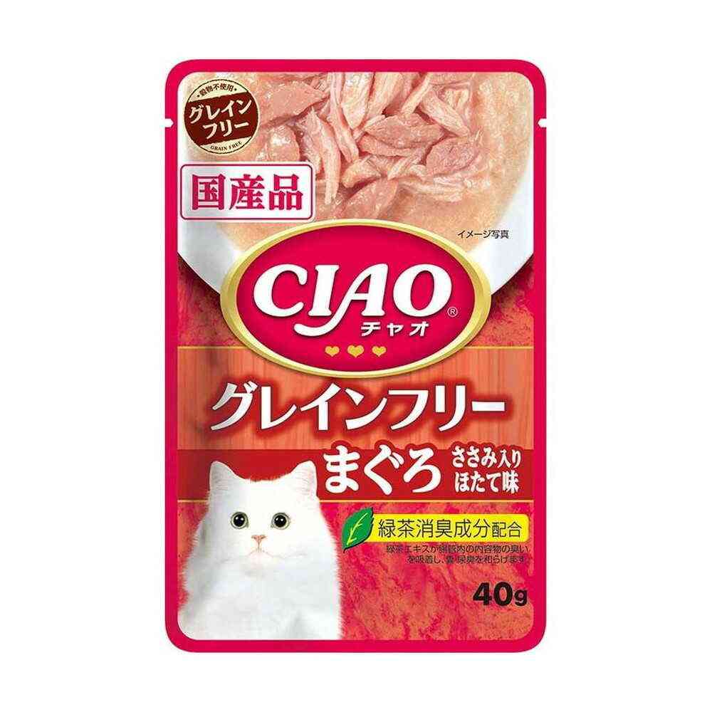 Inaba CIAO Pouch Grain-Free Tuna with Chicken Fillet and Scallop Flavor 40g