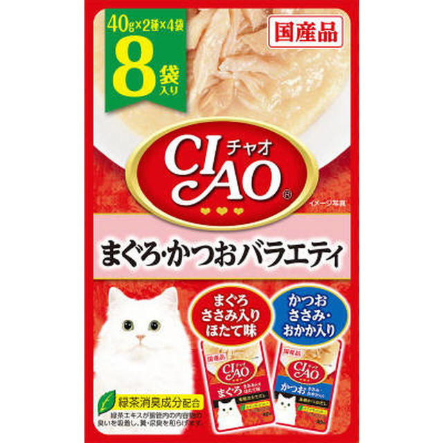 CIAO Pouch 8 Pack Tuna & Bonito Variety