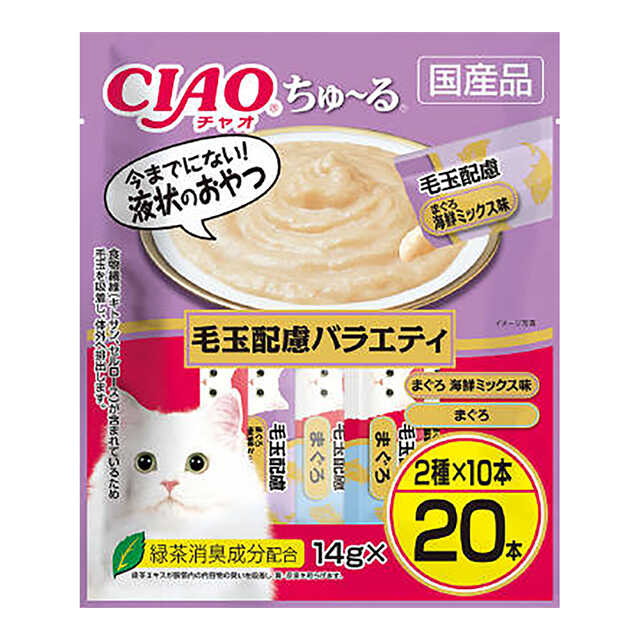 Churu 20 Sticks Narrow Hairball Care Variety 14g x 20 Sticks