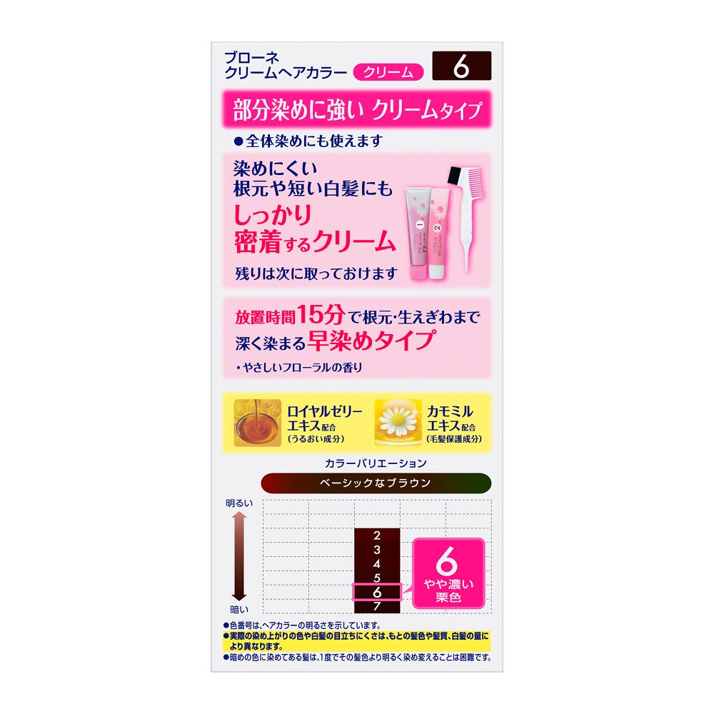 Kao Bigen Cream Hair Color Fast Dye Type 6 Dark Chestnut Brown