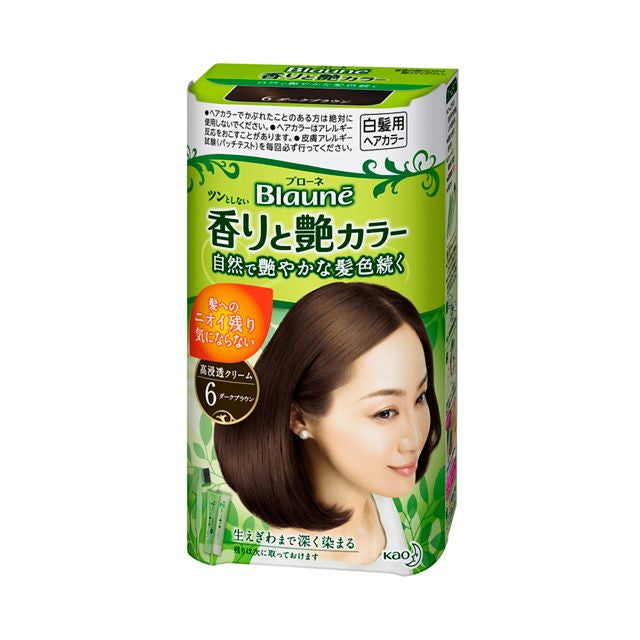 [Quasi-drug] Kao Bione Fragrance and Shine Color Cream 6 Dark Brown
