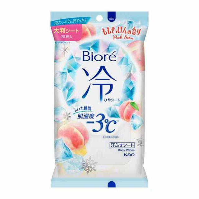 Kao Biore Cooling Sheet Peach Soap Scent Large 20 Sheets