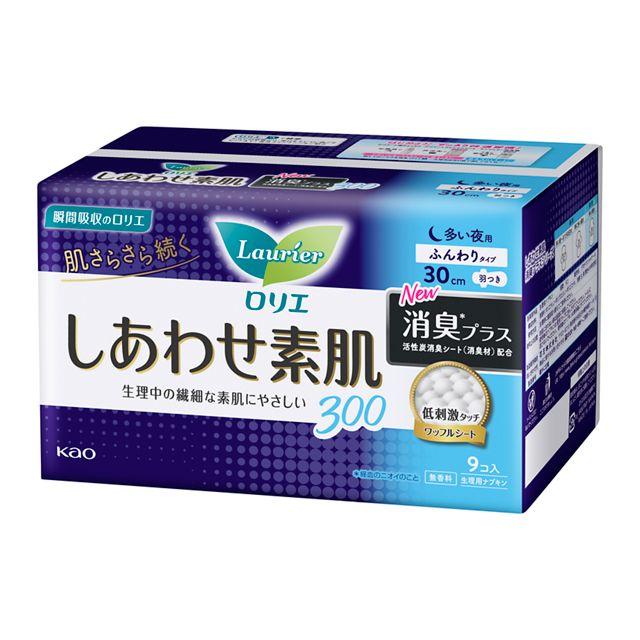 Kao Laurier Shiawase Sohada Deodorant Plus Heavy Night Use 300 Winged 9 Pieces