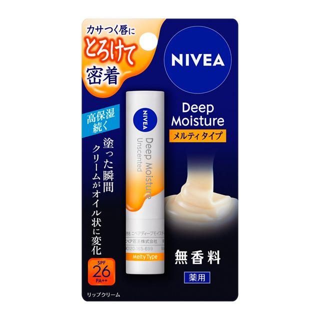 Kao Nivea Deep Moisture Lip Melty Type Fragrance-Free 2.2g