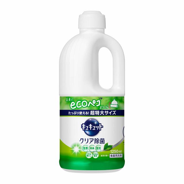 Kao Kitchen Cleaner Kyu Kyu Tsu Clear Antibacterial Green Tea Scent Refill 1250ml