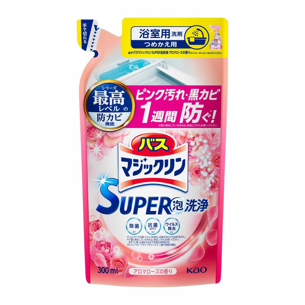 Kao Bath Magic Clean SUPER Foam Cleaning Aroma Rose Fragrance Refill 300ml