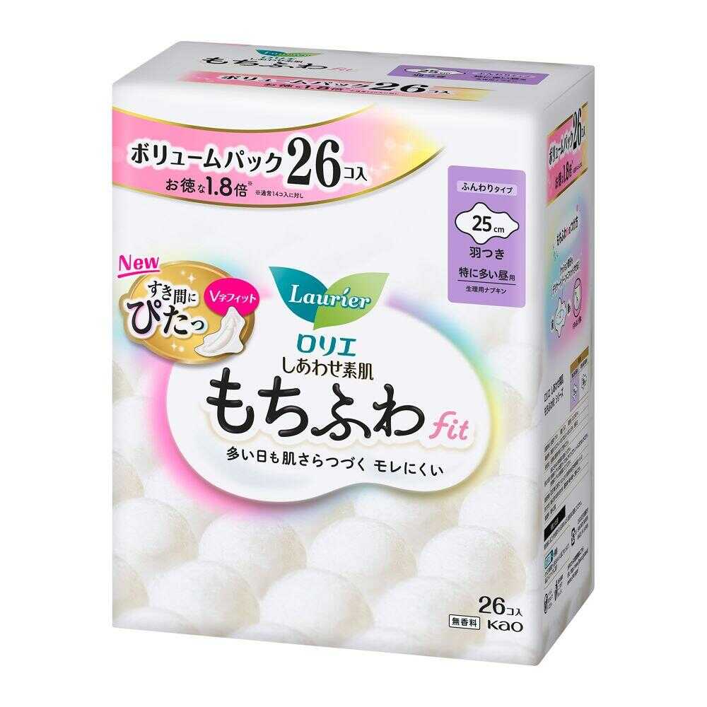 Kao Laurier Shiawase Suhada Mochi Fuwafit Volume Extra Day Winged 26 Pieces
