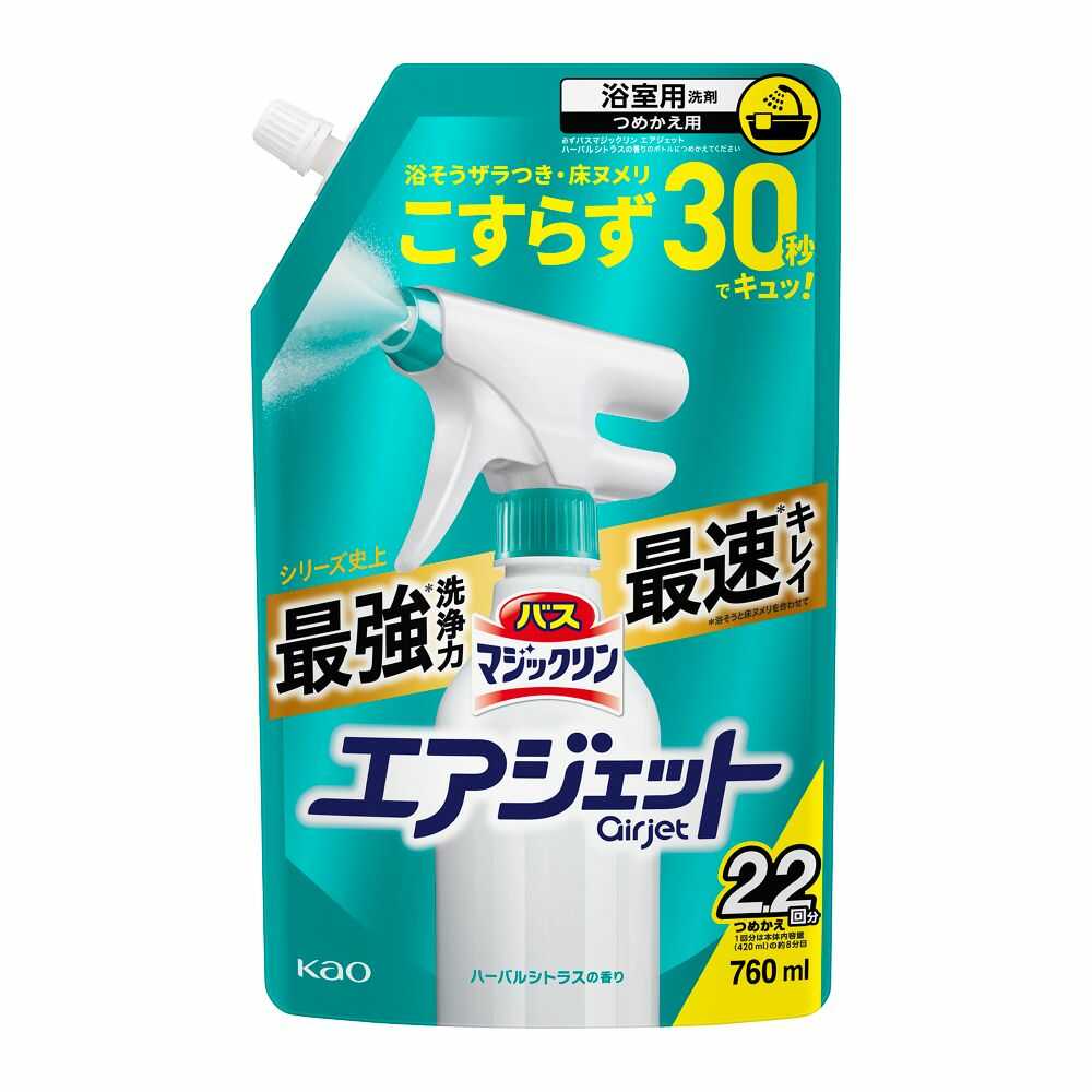 Kao Bath Magic Clean Air Jet Herbal Citrus Scent Refill 760ml