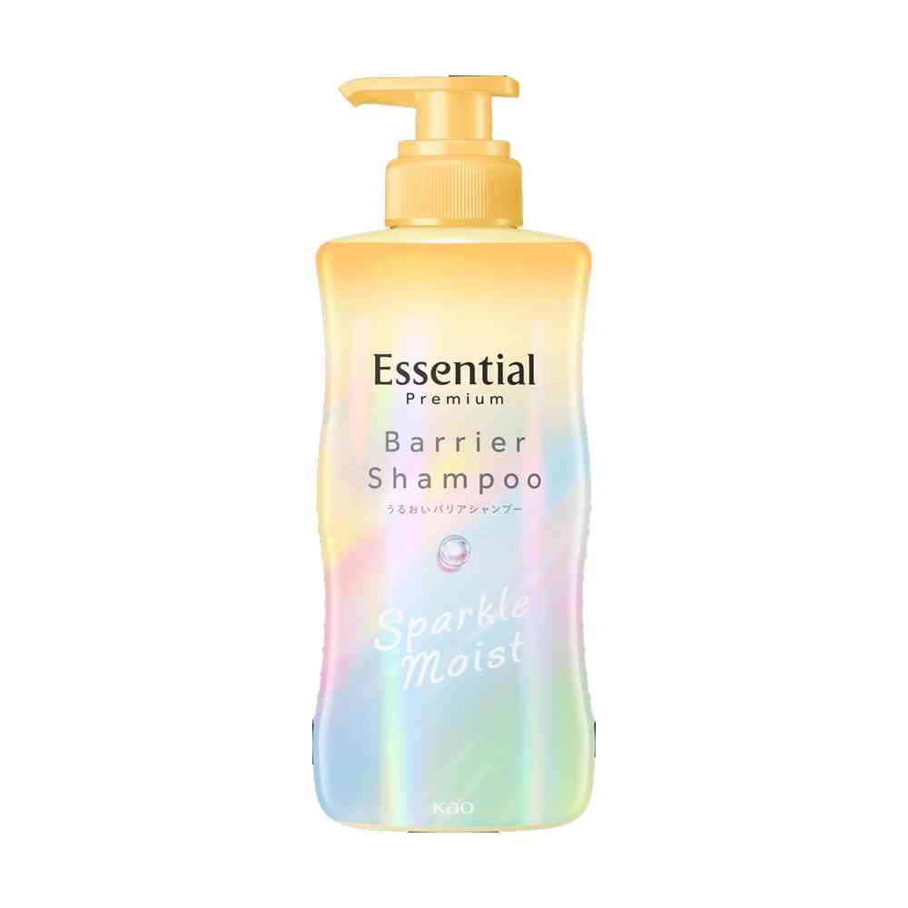 Kao Essential Premium Moisture Barrier Shampoo Sparkle Moist Pump 430ml