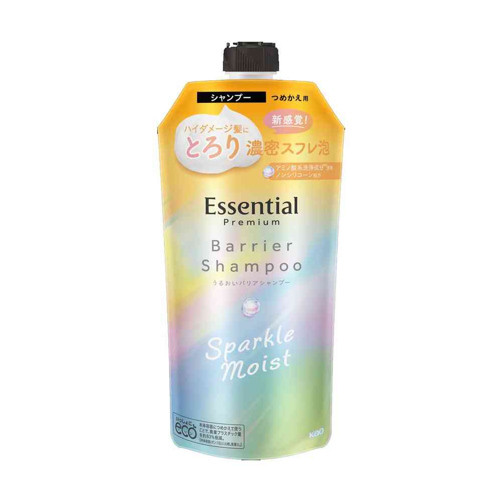 Kao Essential Premium Moisture Barrier Shampoo Sparkle Moist Refill 330ml