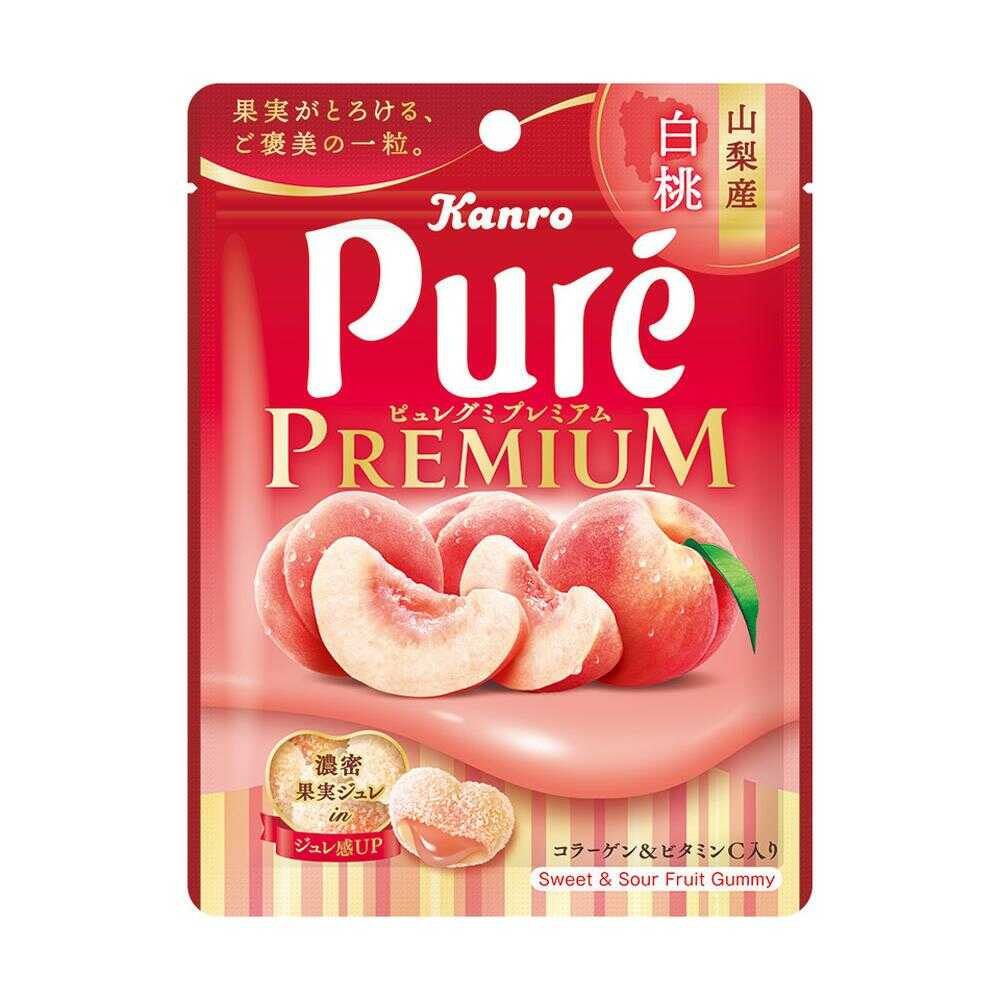 Kanro Pure Gummy Premium Yamanashi White Peach 54g