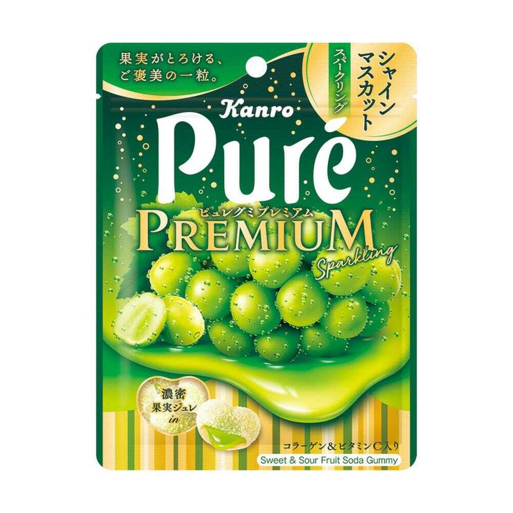 Kanro Pure Gummy Premium Shine Muscat Sparkling 54g