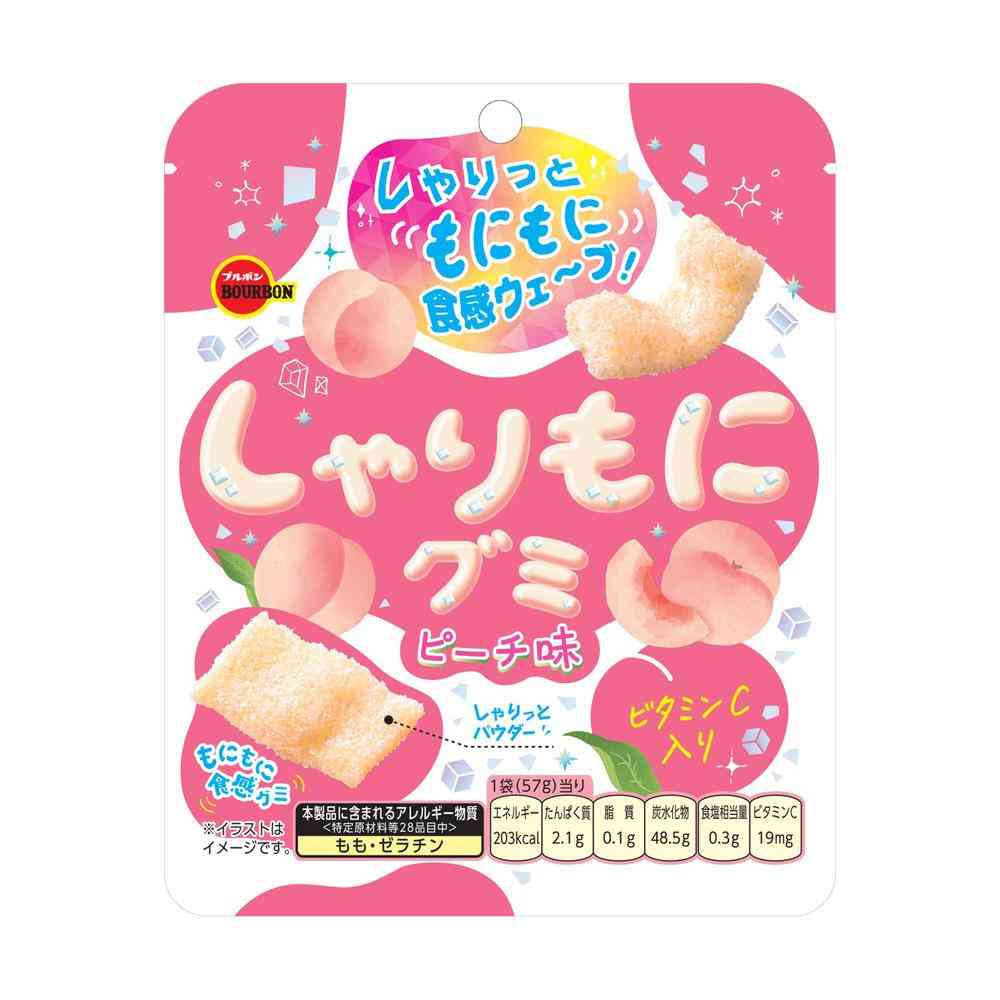 Bourbon Shari Moni Gummies Peach Flavor 57g