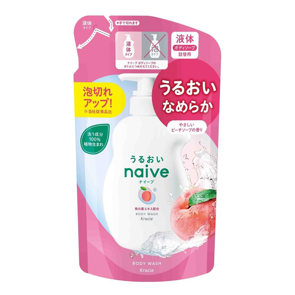 Naive Body Soap Peach Leaf Extract Refill 360ml