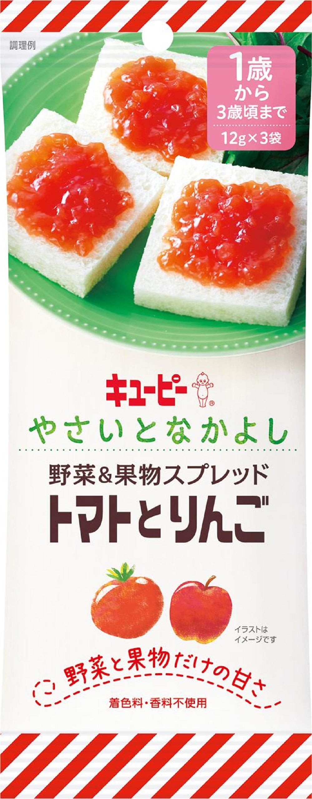 QP Vegetable and Fruit Spread Tomato and Apple 12G x 3 (From 1 Year)