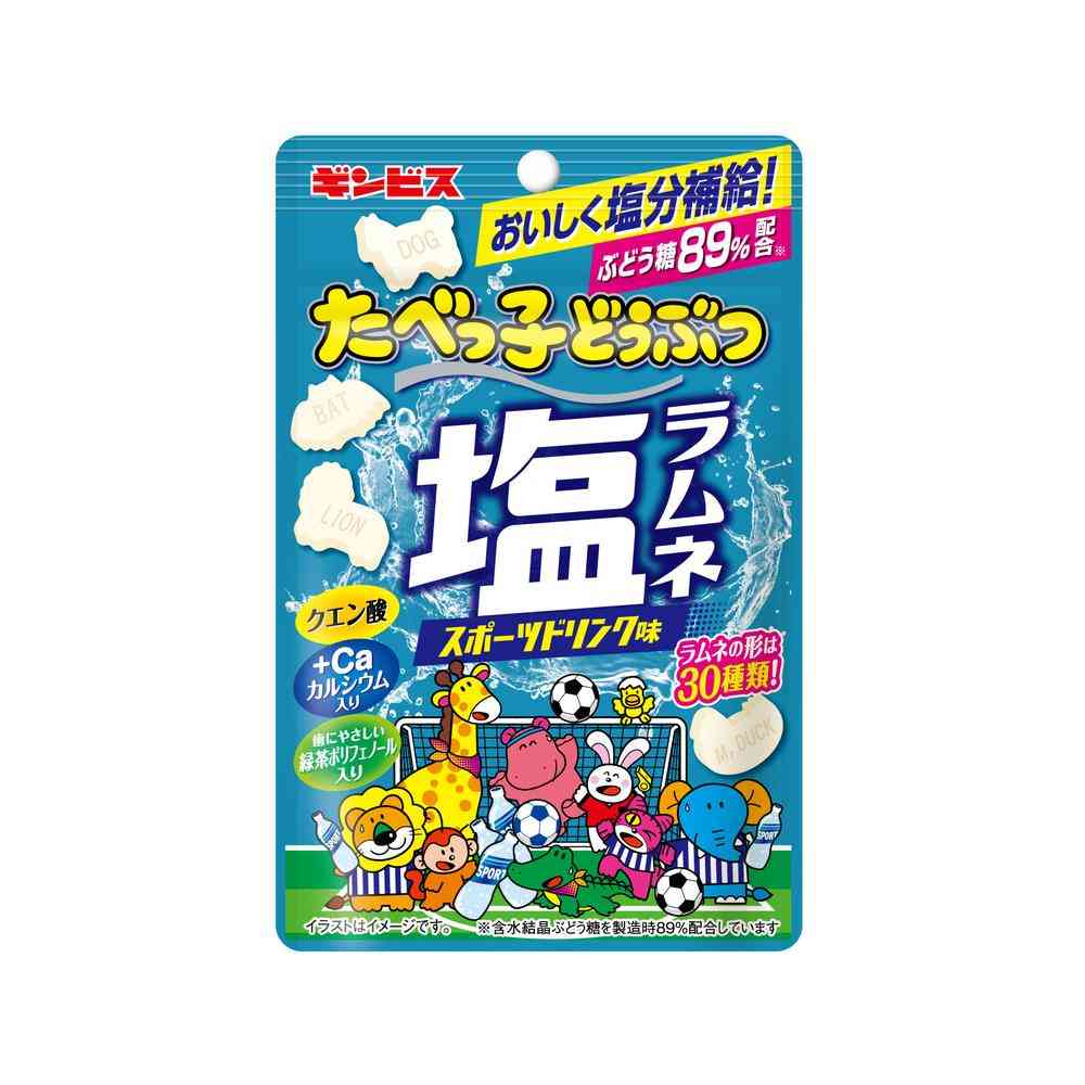 Ginbis Tabekko Doubutsu Salt Ramune Sports Drink Flavor 38g