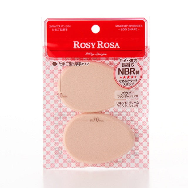 Rosy Rosa 2WAY Sponge N Egg Shape Thick Type 2P