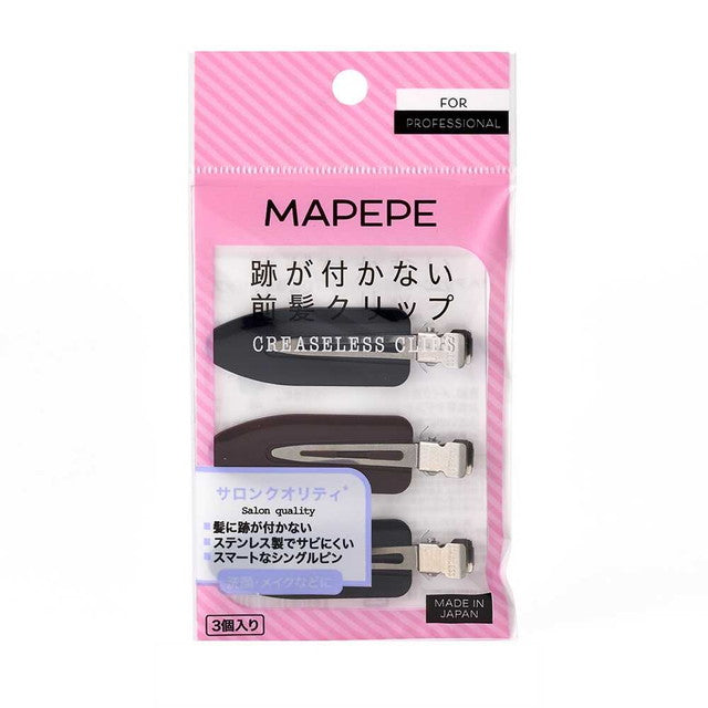 Mappepe Non-Marking Hair Clip for Bangs BK & BR 3 Pieces Set